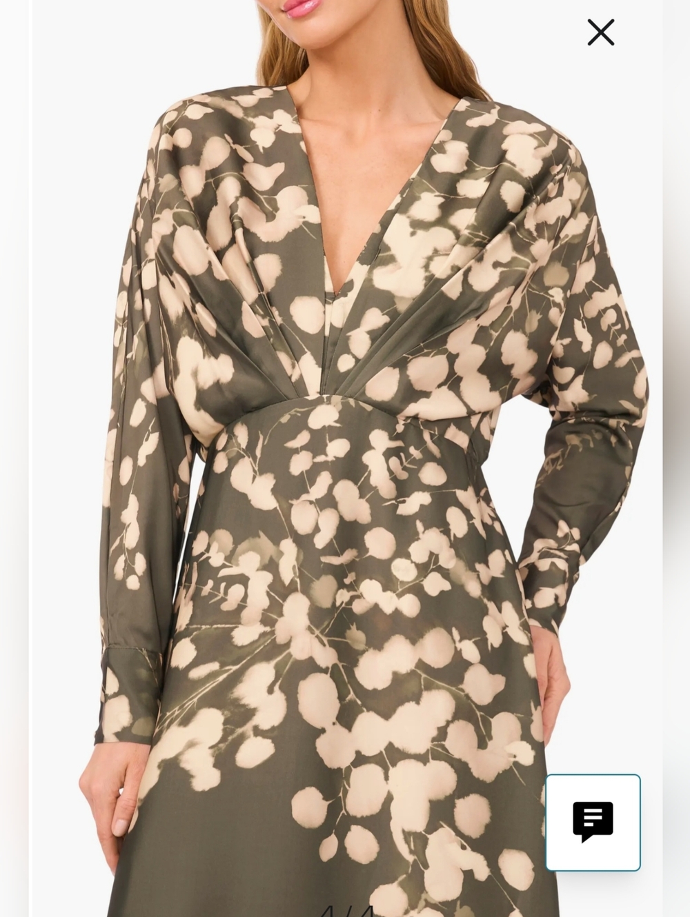 Parker Women’s Olive and Cream Floral Maxi Dress - Picture 3 of 7